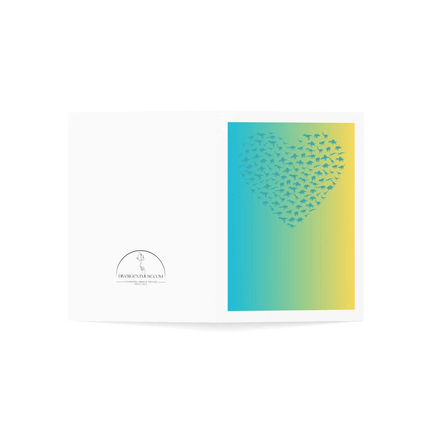Dino Love Greeting Cards | Set of 1, 10, 30, 50