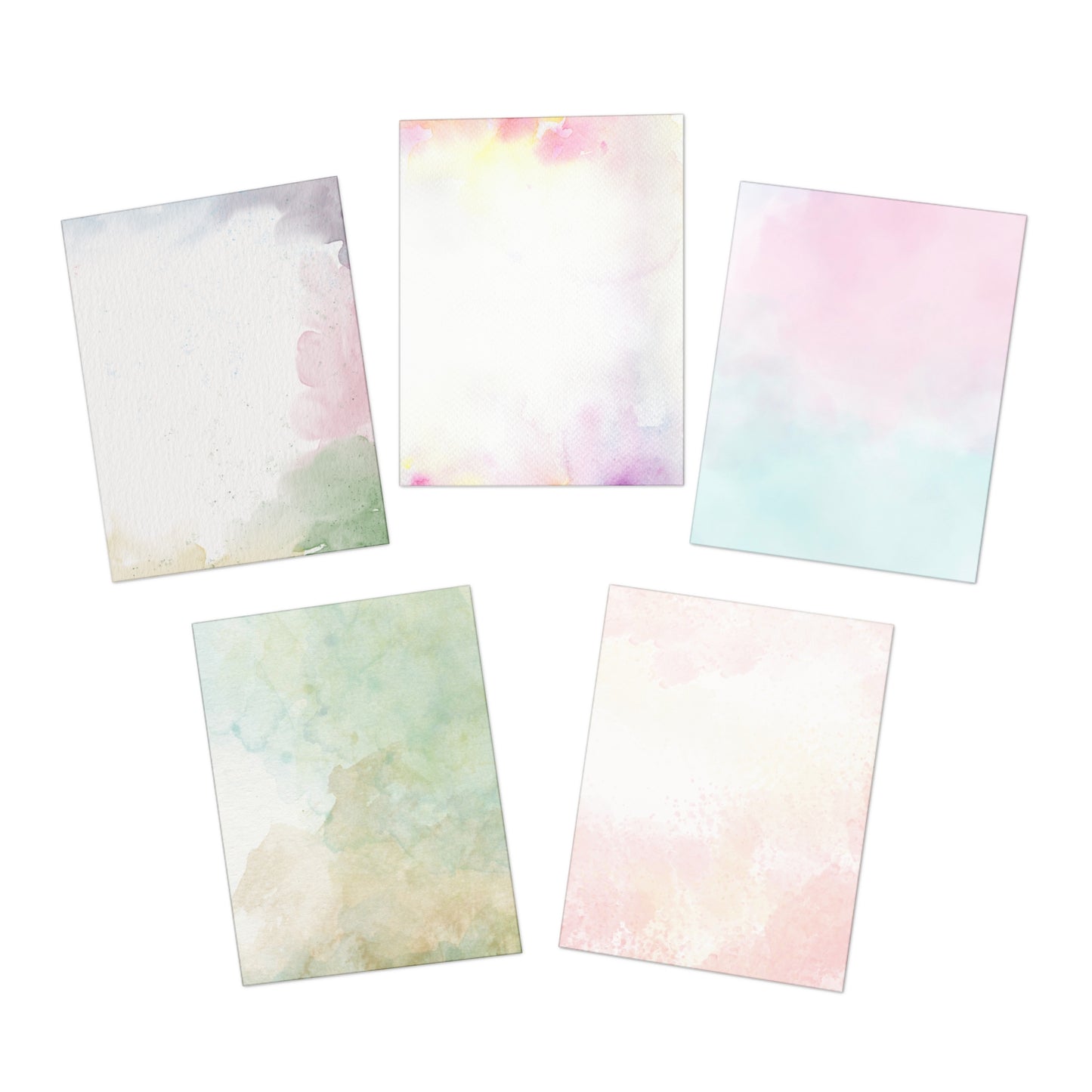 Watercolor Notecard Set - Subdued Colors