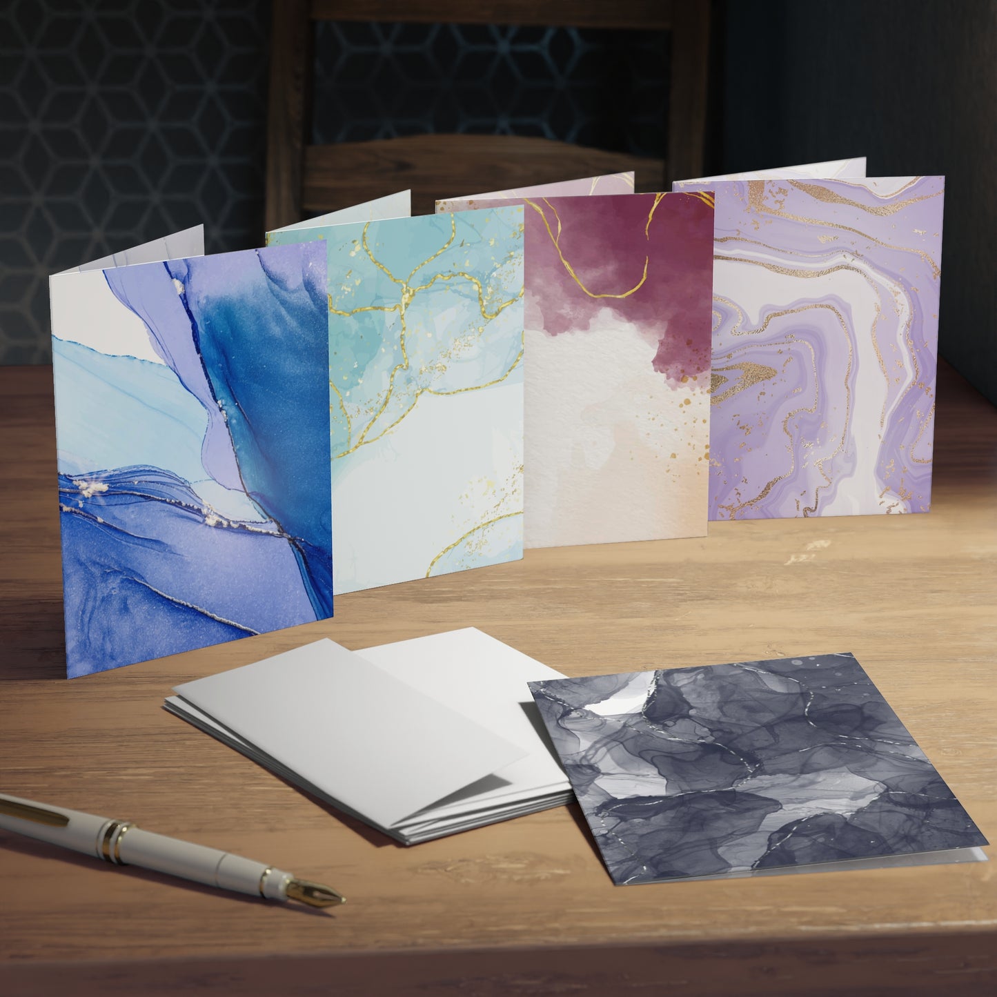 Watercolor Notecards - Geode Colors