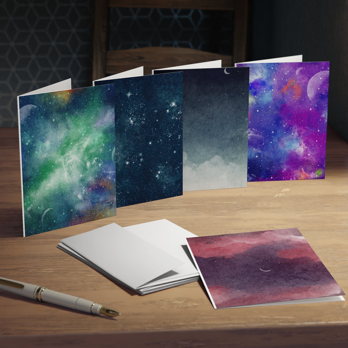 Space, The Final Watercolor Notecards