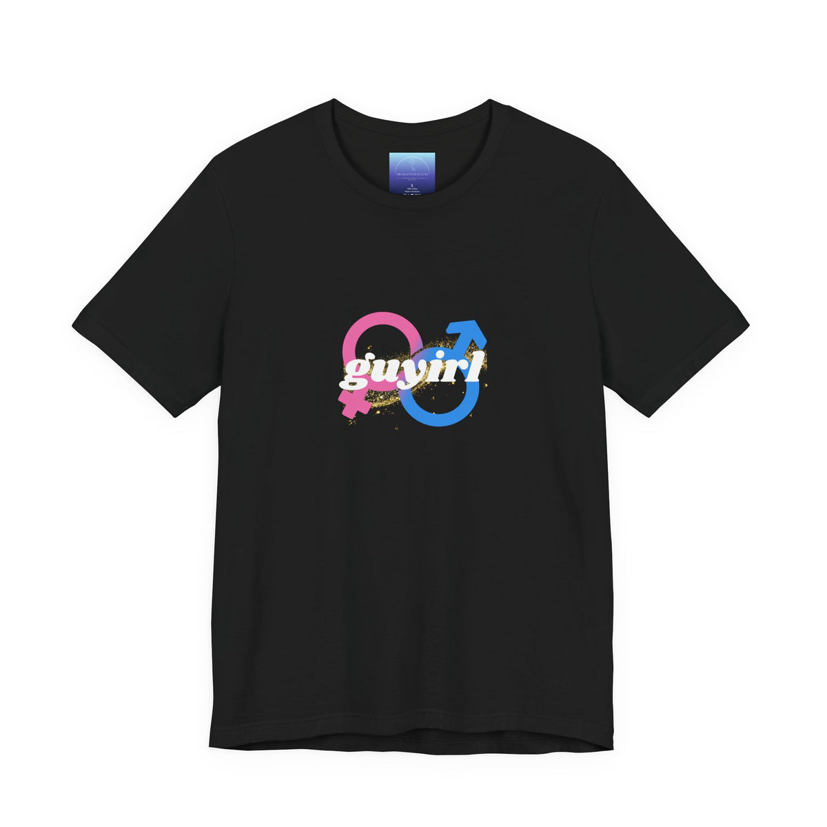 Guyirl Gender Symbols Tee — Retro Pink & Blue Inclusive Graphic T-Shirt