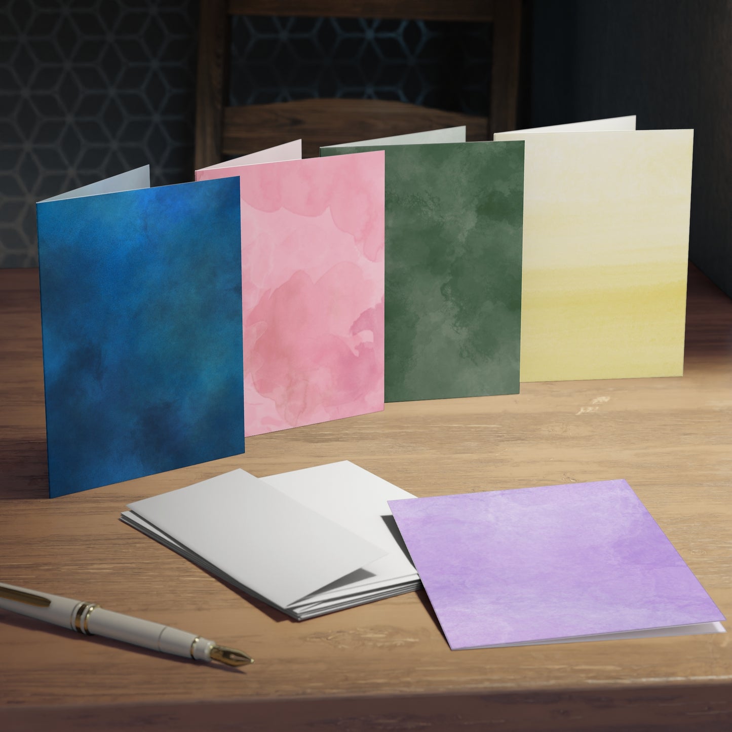 Watercolor Notecards - Vibrant Single Color