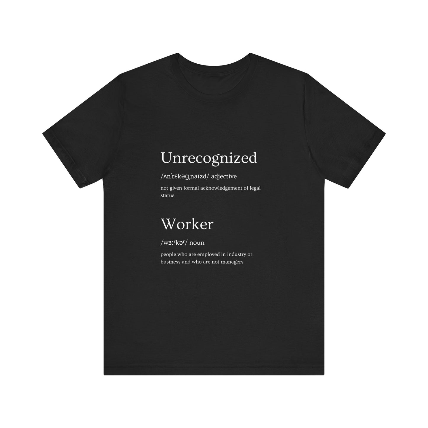 Helpful Definitions Collection - Unrecognized Worker