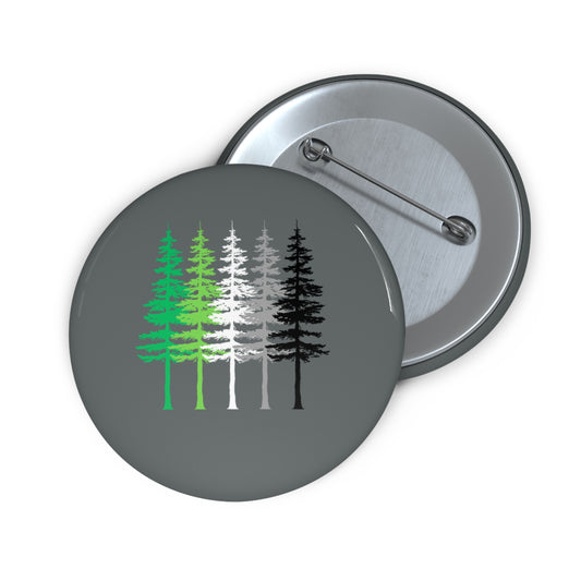 Aromantic Forest Gradient Pin Button — Tree Line Pride Lapel Pin