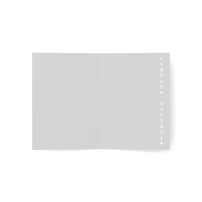 White Rune Minimal Black Greeting Card with