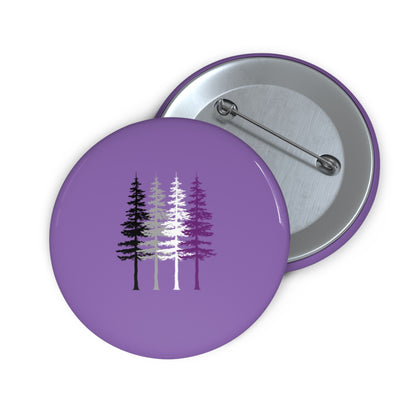 Asexual Pride Pine Tree Pin - Purple Nature Lapel Button