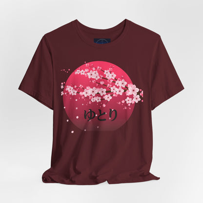 Cherry Blossom Sun T-Shirt — Japanese Sakura Design with Yutori Text