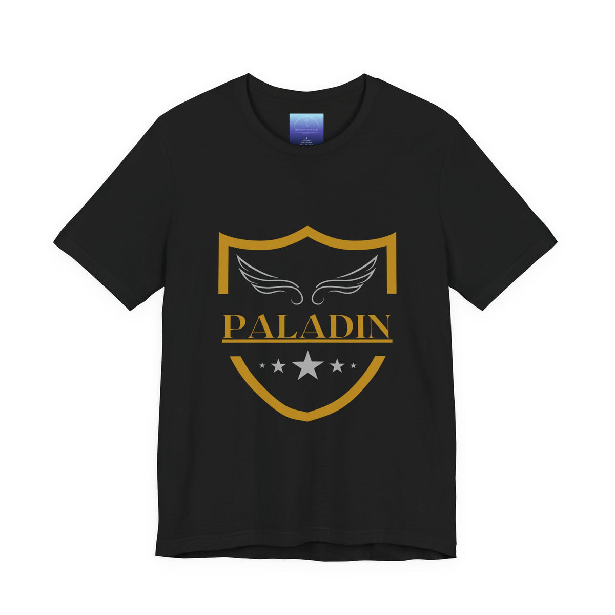 Paladin Shield T‑Shirt — Gold Crest Wings Graphic Tee