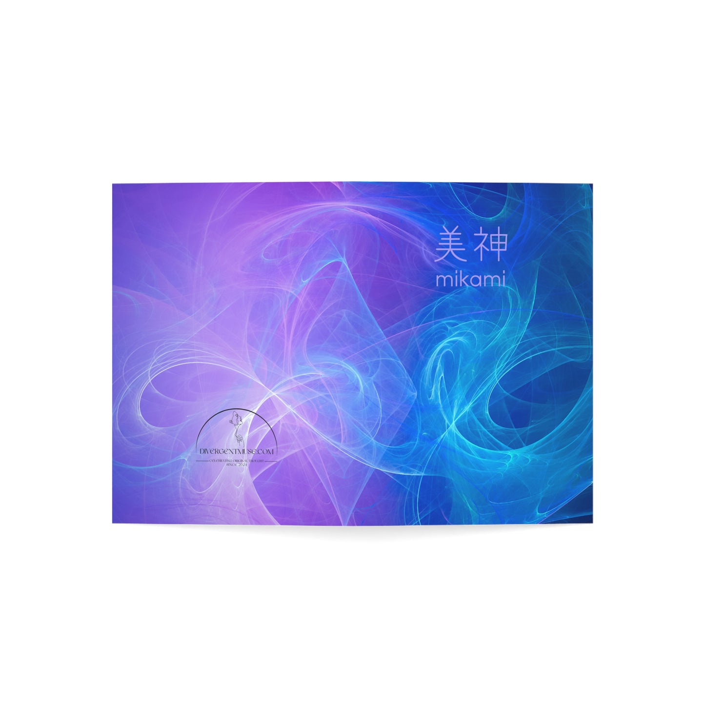 Greeting Card — Mikami Blue-Purple Abstract Design (Pack of 1/10/30/50)