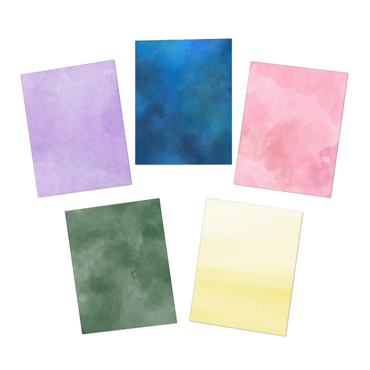 Watercolor Notecards - Vibrant Single Color