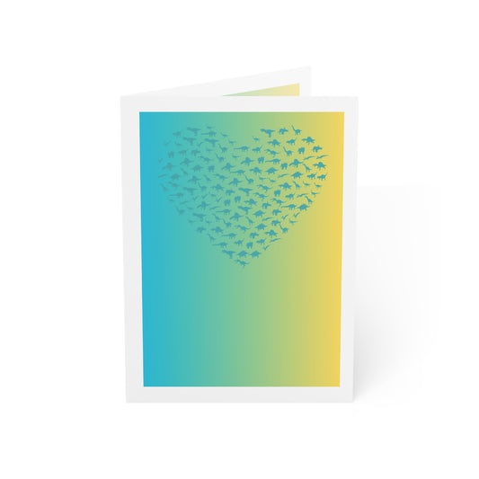 Dino Love Greeting Cards | Set of 1, 10, 30, 50