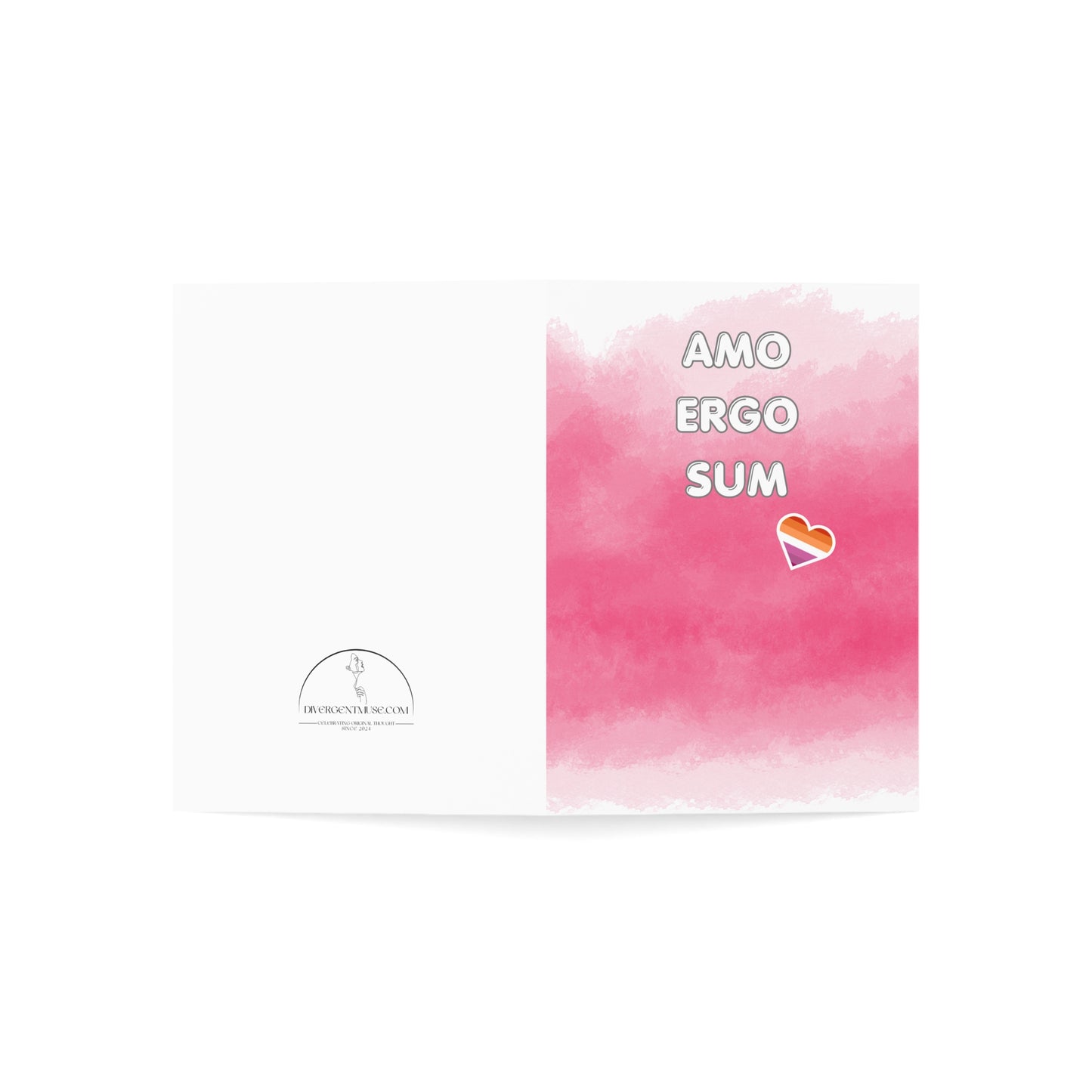 Love Collection - Amo Ergo Sum Notecard, Lesbian