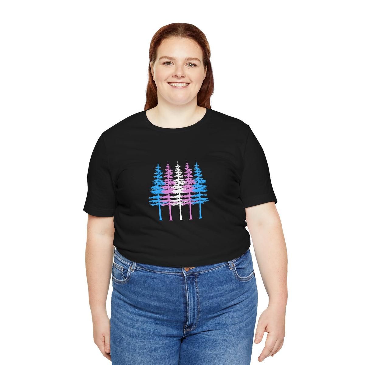 Pride Forest T-Shirt — Pastel Transgender Flag Tree Graphic Tee