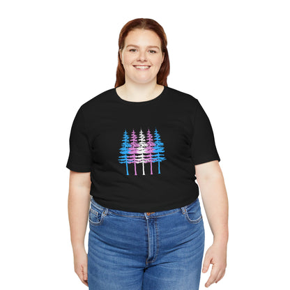 Pride Forest T-Shirt — Pastel Transgender Flag Tree Graphic Tee