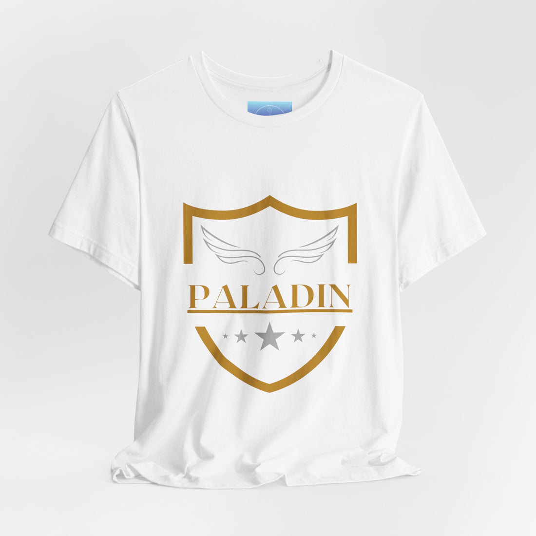 Paladin Shield T‑Shirt — Gold Crest Wings Graphic Tee