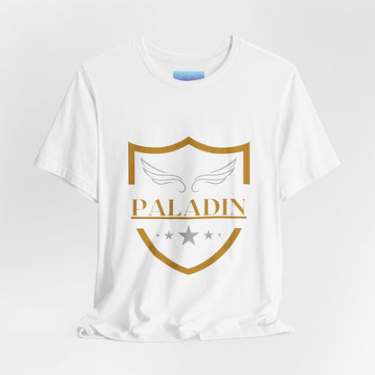 Paladin Shield T‑Shirt — Gold Crest Wings Graphic Tee