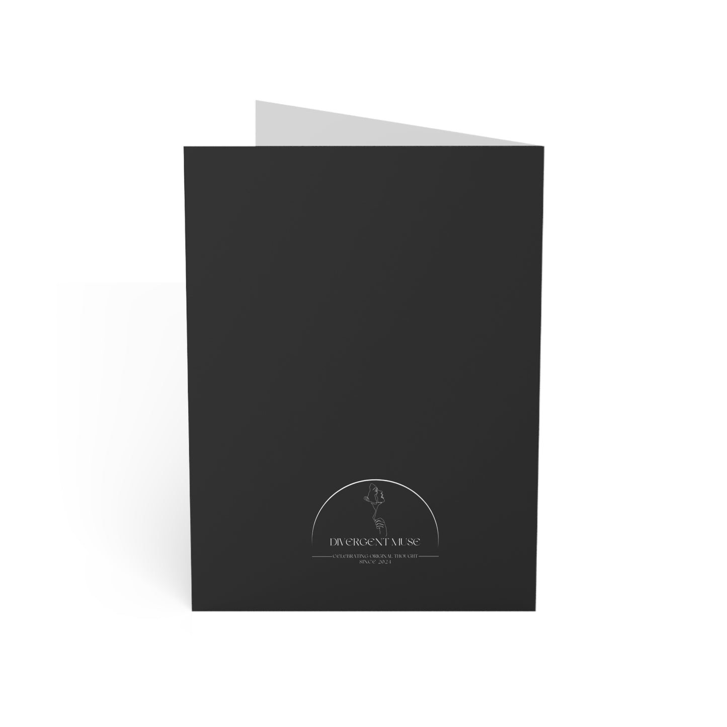 Minimal Black Greeting Card with White Rune Accent — Set of 1/10/30/50