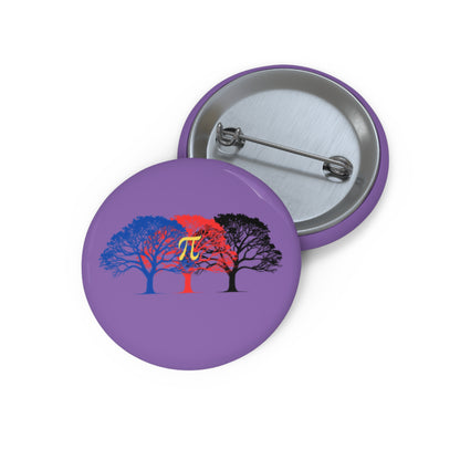 Pi Tree Pin Button — Polyamory Pride Flag Trees Enamel-Style Pin