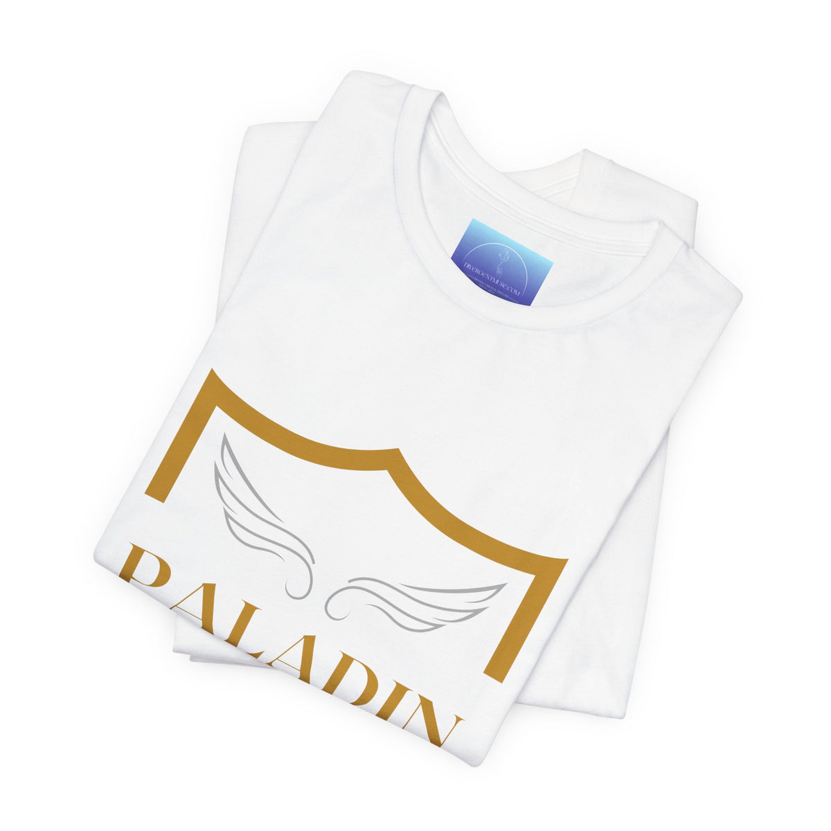 Paladin Shield T‑Shirt — Gold Crest Wings Graphic Tee