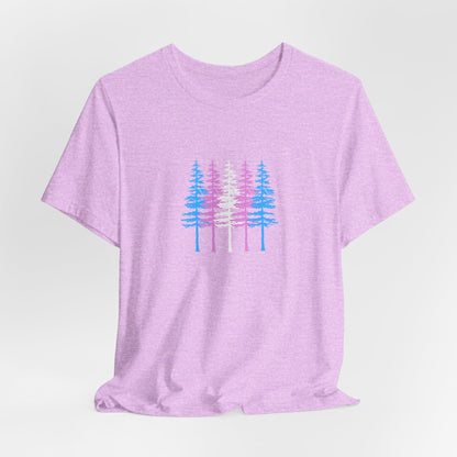 Pride Forest T-Shirt — Pastel Transgender Flag Tree Graphic Tee
