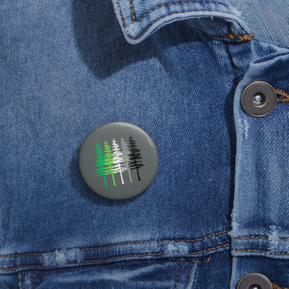 Aromantic Forest Gradient Pin Button — Tree Line Pride Lapel Pin