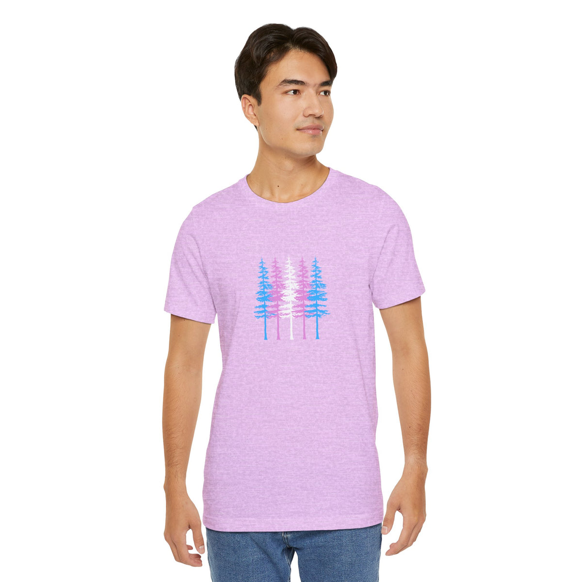 Pride Forest T-Shirt — Pastel Transgender Flag Tree Graphic Tee
