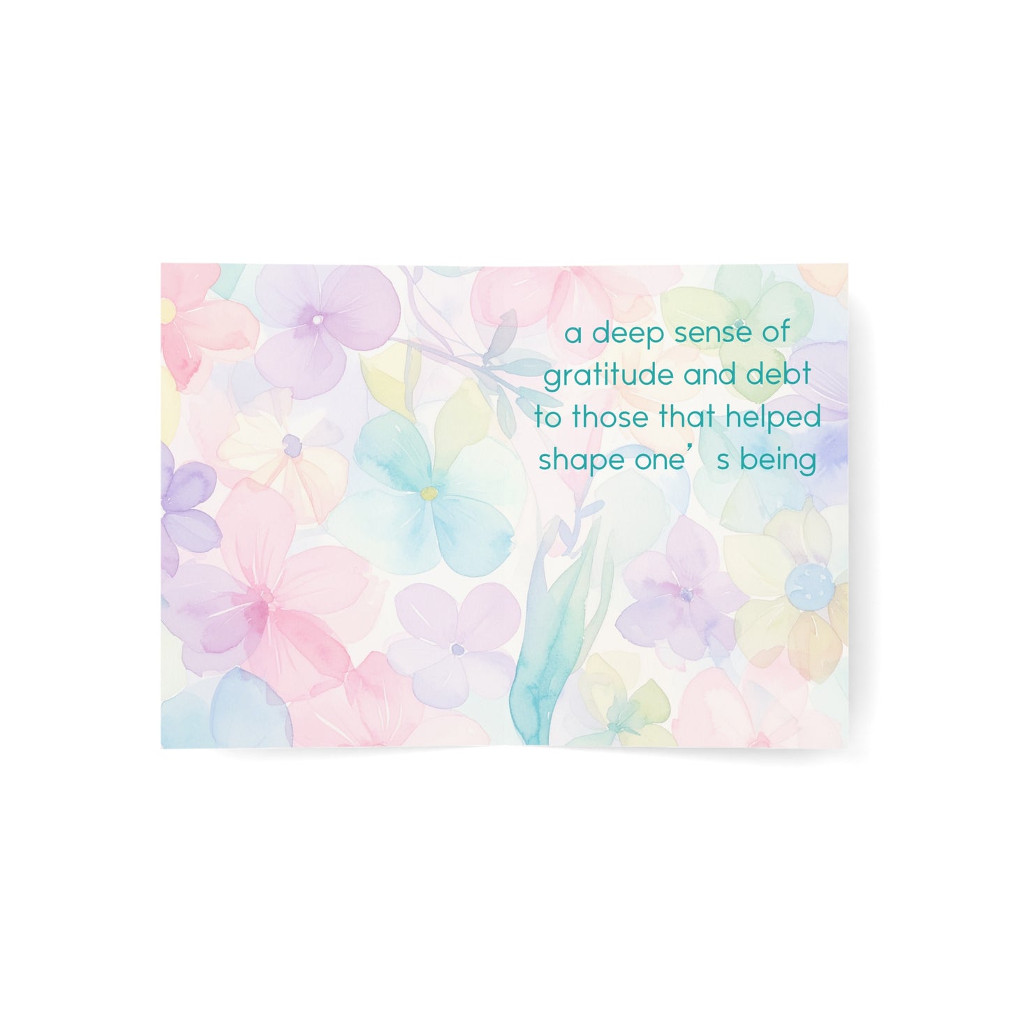 Floral Watercolor Greeting Cards — Pack of 1/10/30/50 (Pastel Flowers, "恩 on" Design)