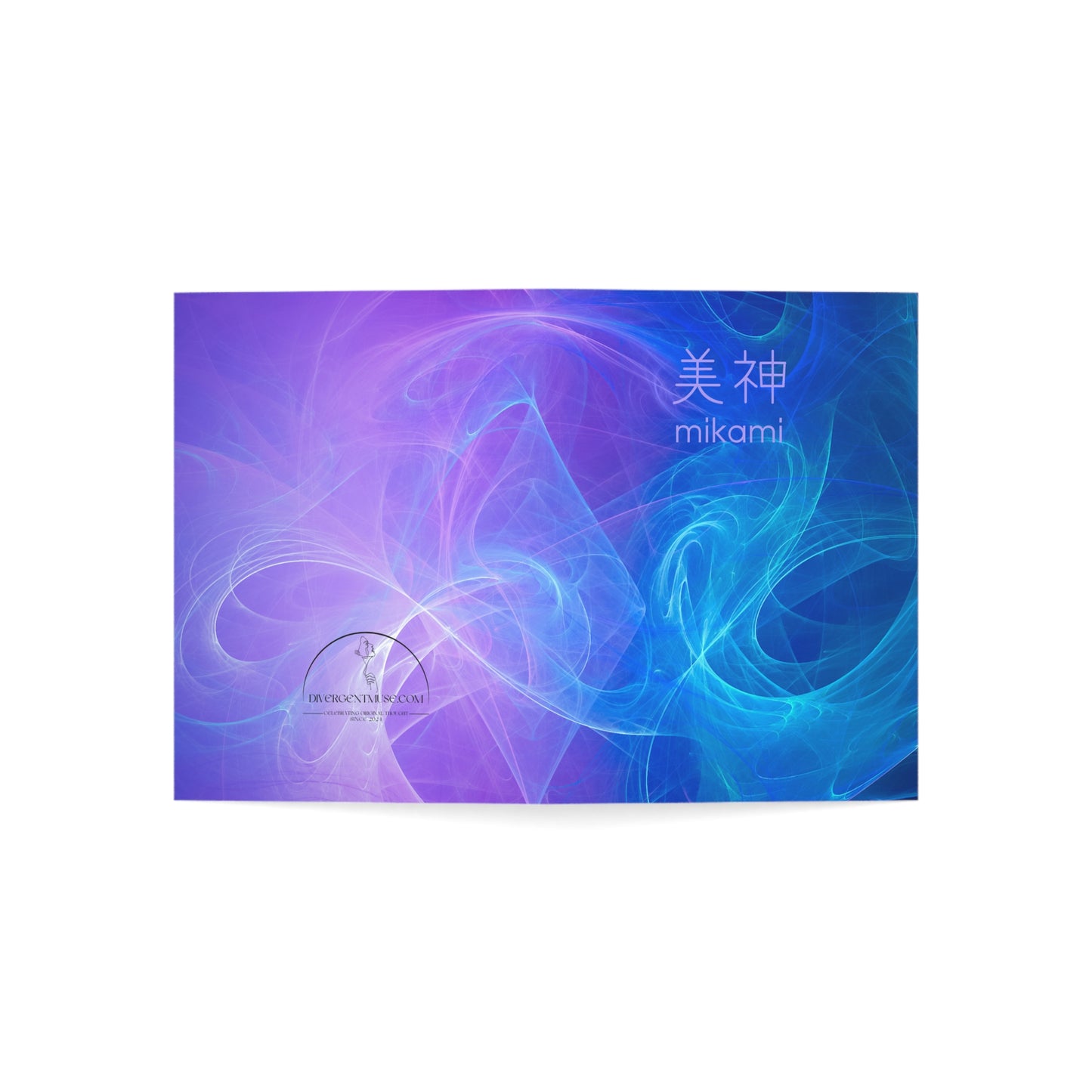 Greeting Card — Mikami Blue-Purple Abstract Design (Pack of 1/10/30/50)