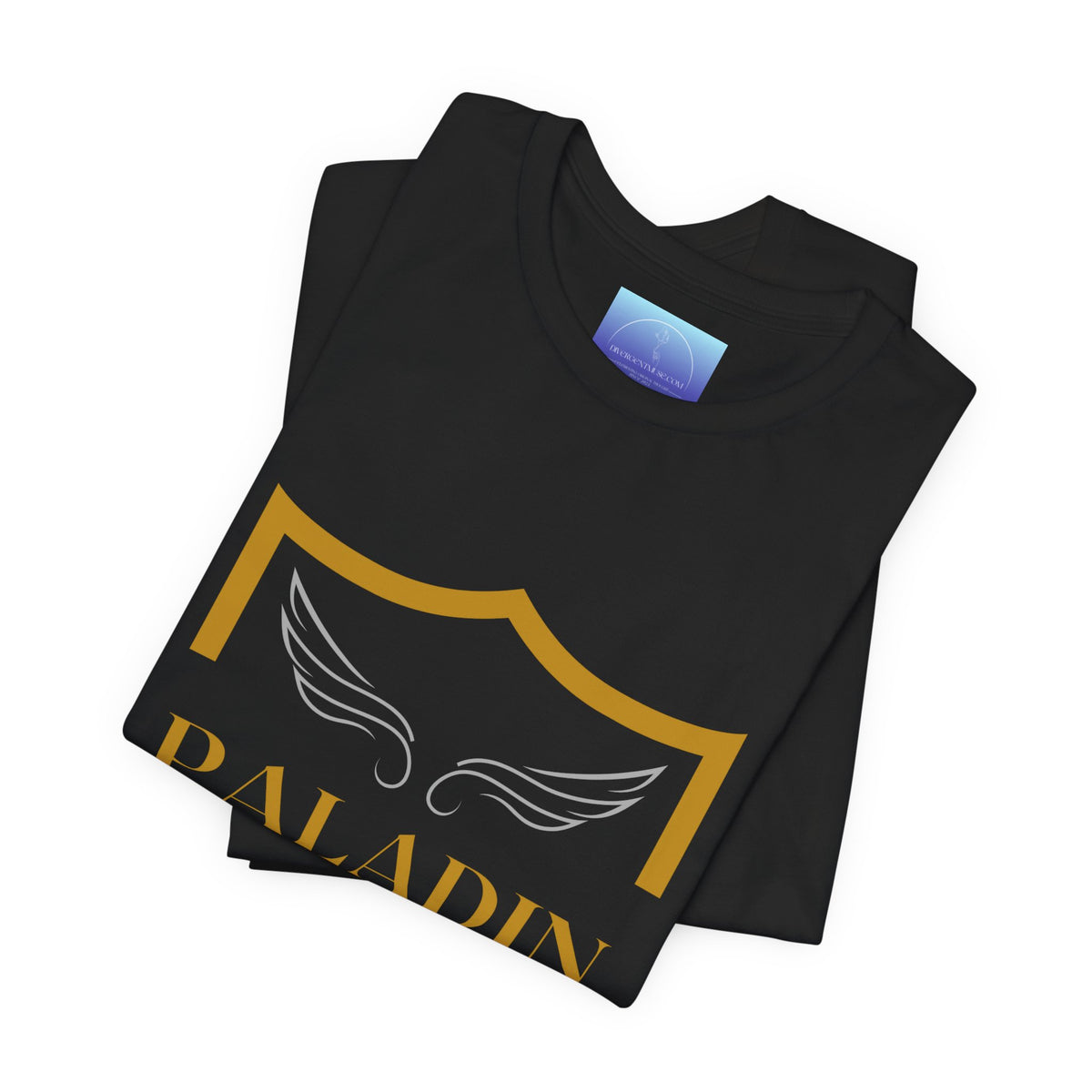 Paladin Shield T‑Shirt — Gold Crest Wings Graphic Tee