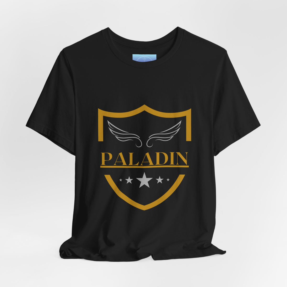 Paladin Shield T‑Shirt — Gold Crest Wings Graphic Tee