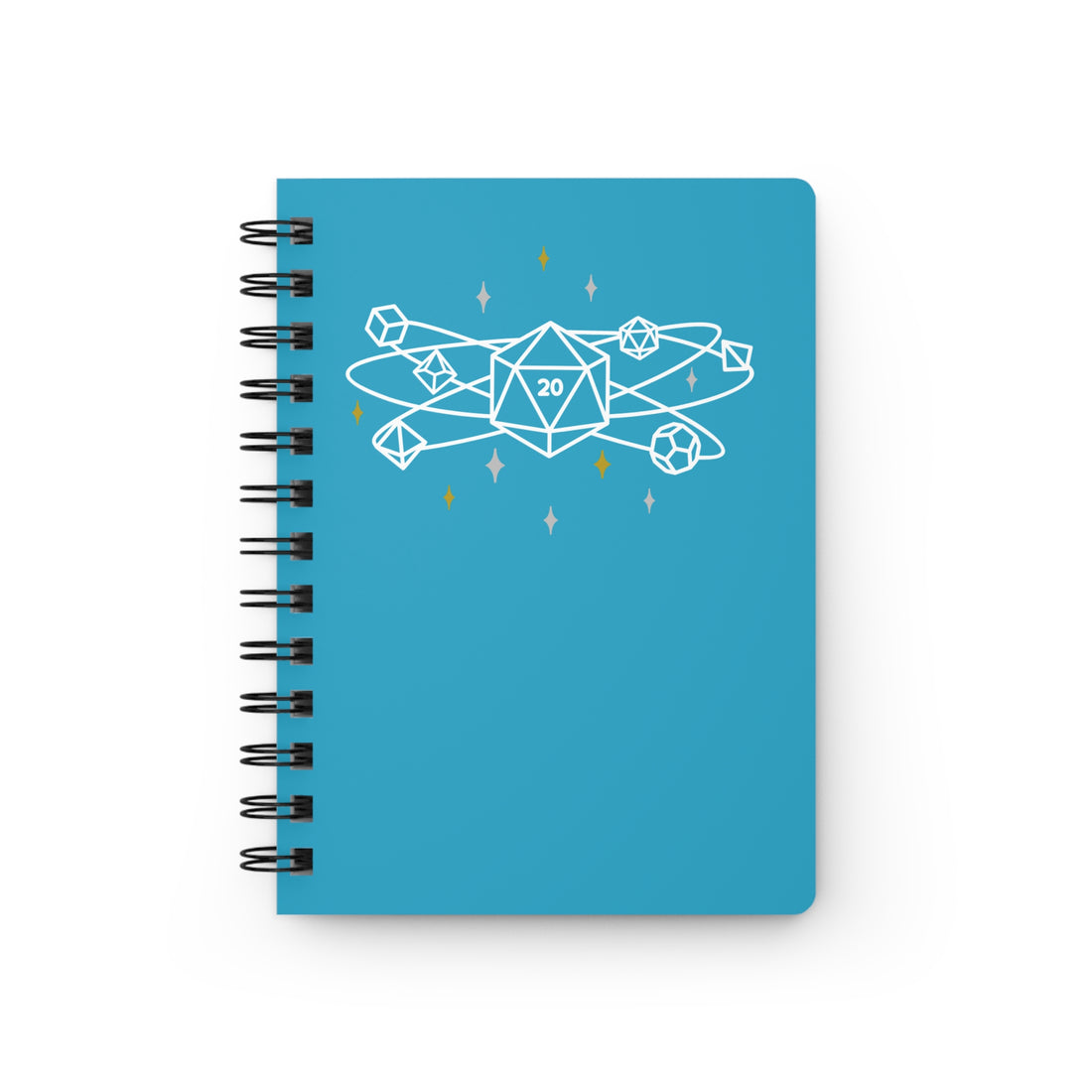 D20 Dice Spiral Notebook — Blue RPG Journal for Tabletop Players