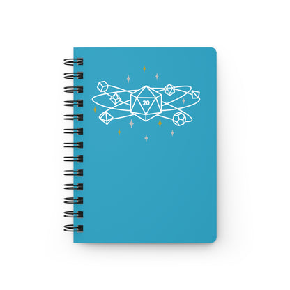 D20 Dice Spiral Notebook — Blue RPG Journal for Tabletop Players