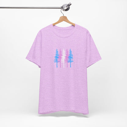 Pride Forest T-Shirt — Pastel Transgender Flag Tree Graphic Tee