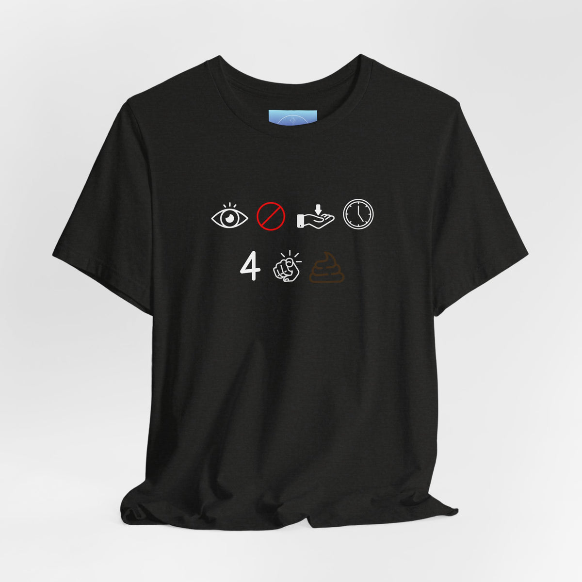 Black Graphic T-Shirt – “I Don’t Have Time for Your Shit” Symbol Design