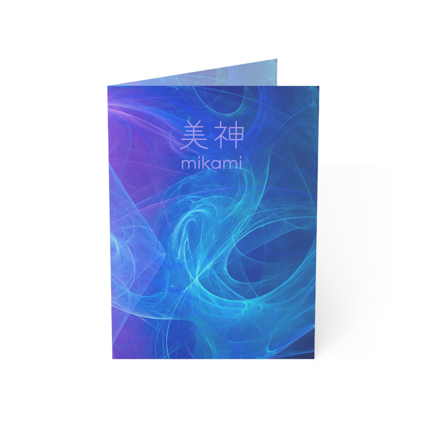 Greeting Card — Mikami Blue-Purple Abstract Design (Pack of 1/10/30/50)