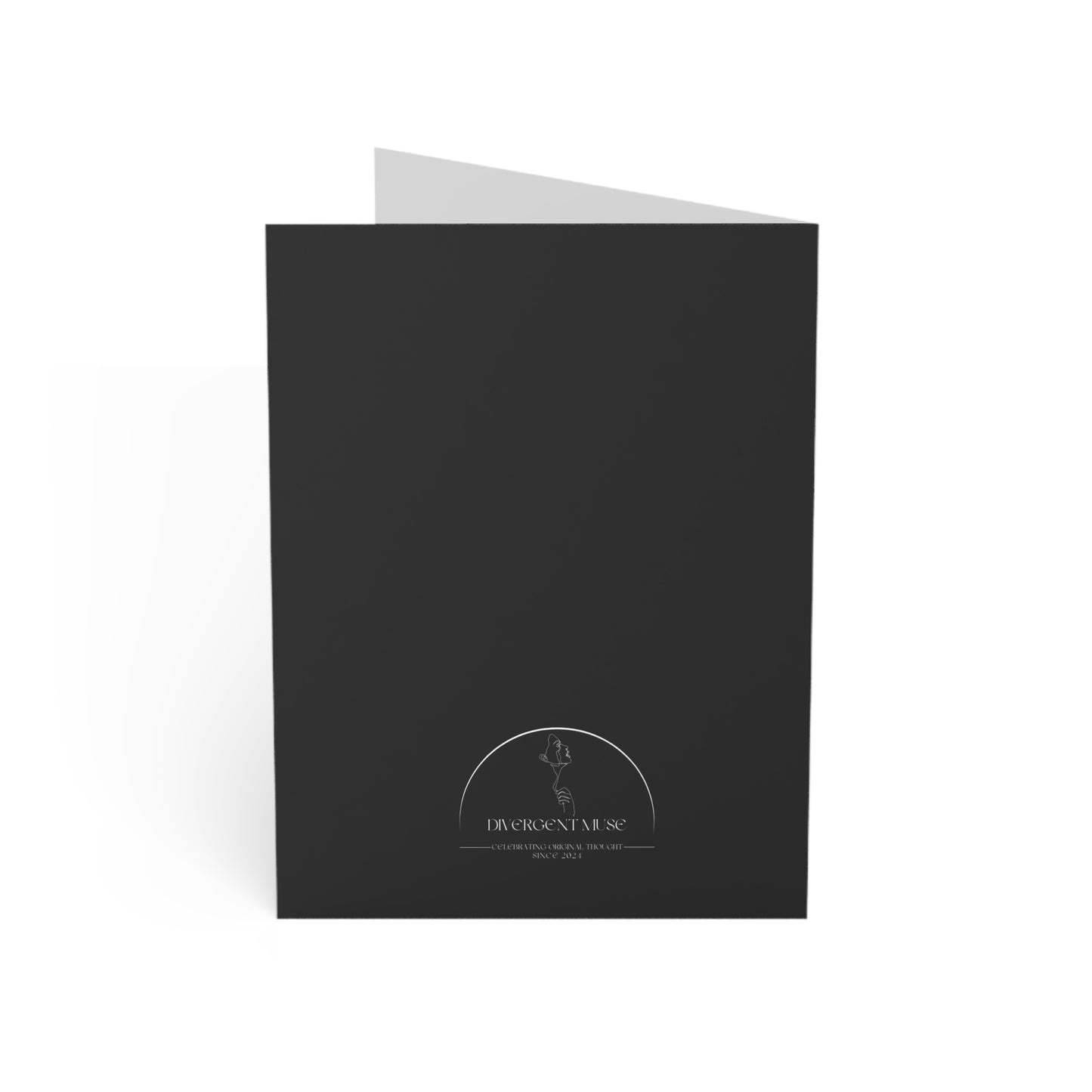 Minimal Black Greeting Card with White Rune Accent — Set of 1/10/30/50