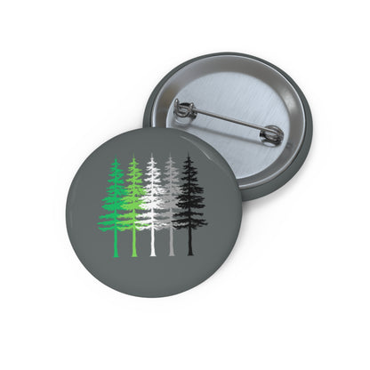 Aromantic Forest Gradient Pin Button — Tree Line Pride Lapel Pin