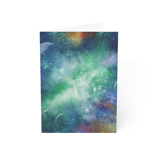 Space Watercolor Greeting Cards, v4