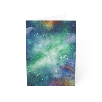 Space Watercolor Greeting Cards, v4