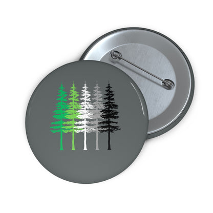 Aromantic Forest Gradient Pin Button — Tree Line Pride Lapel Pin