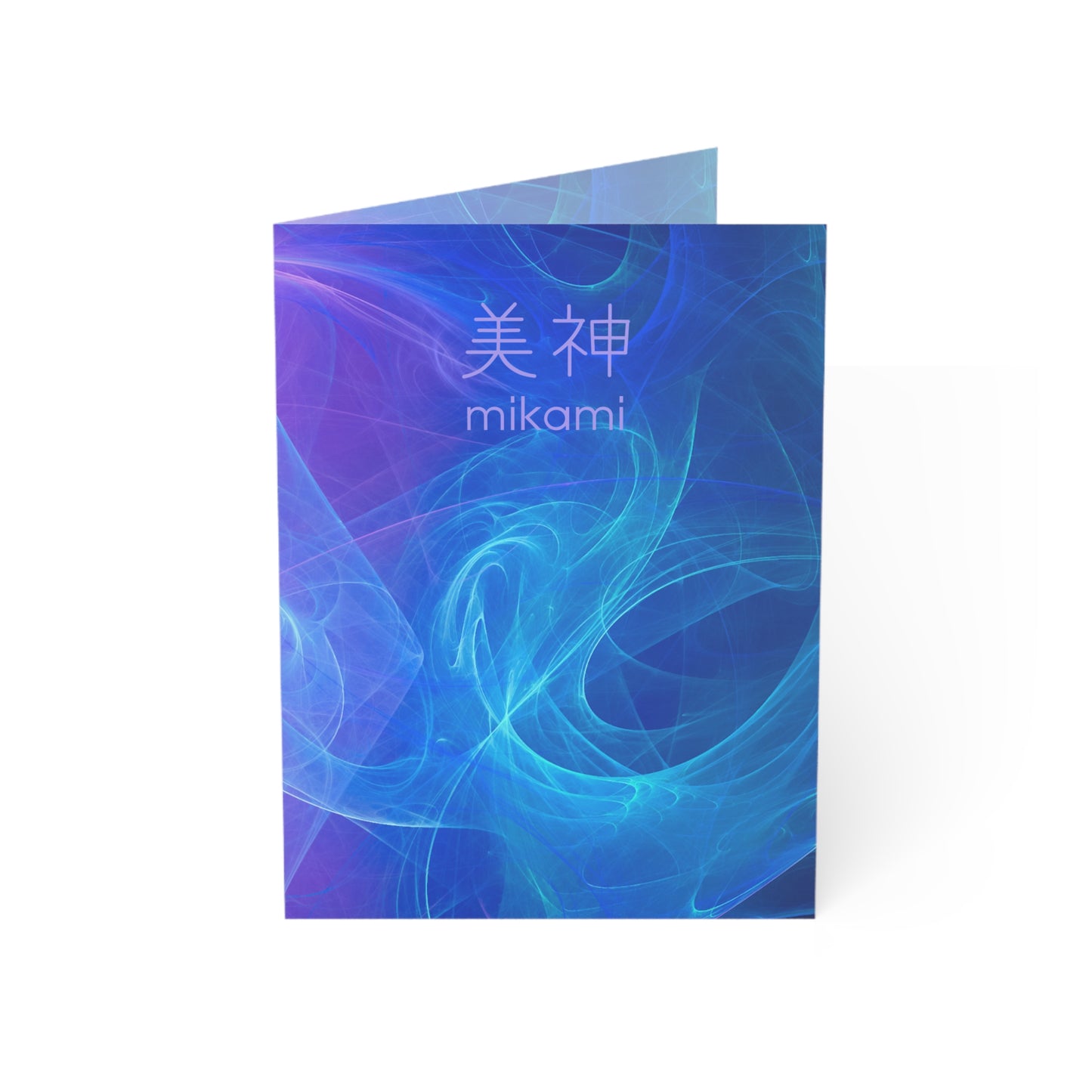 Greeting Card — Mikami Blue-Purple Abstract Design (Pack of 1/10/30/50)