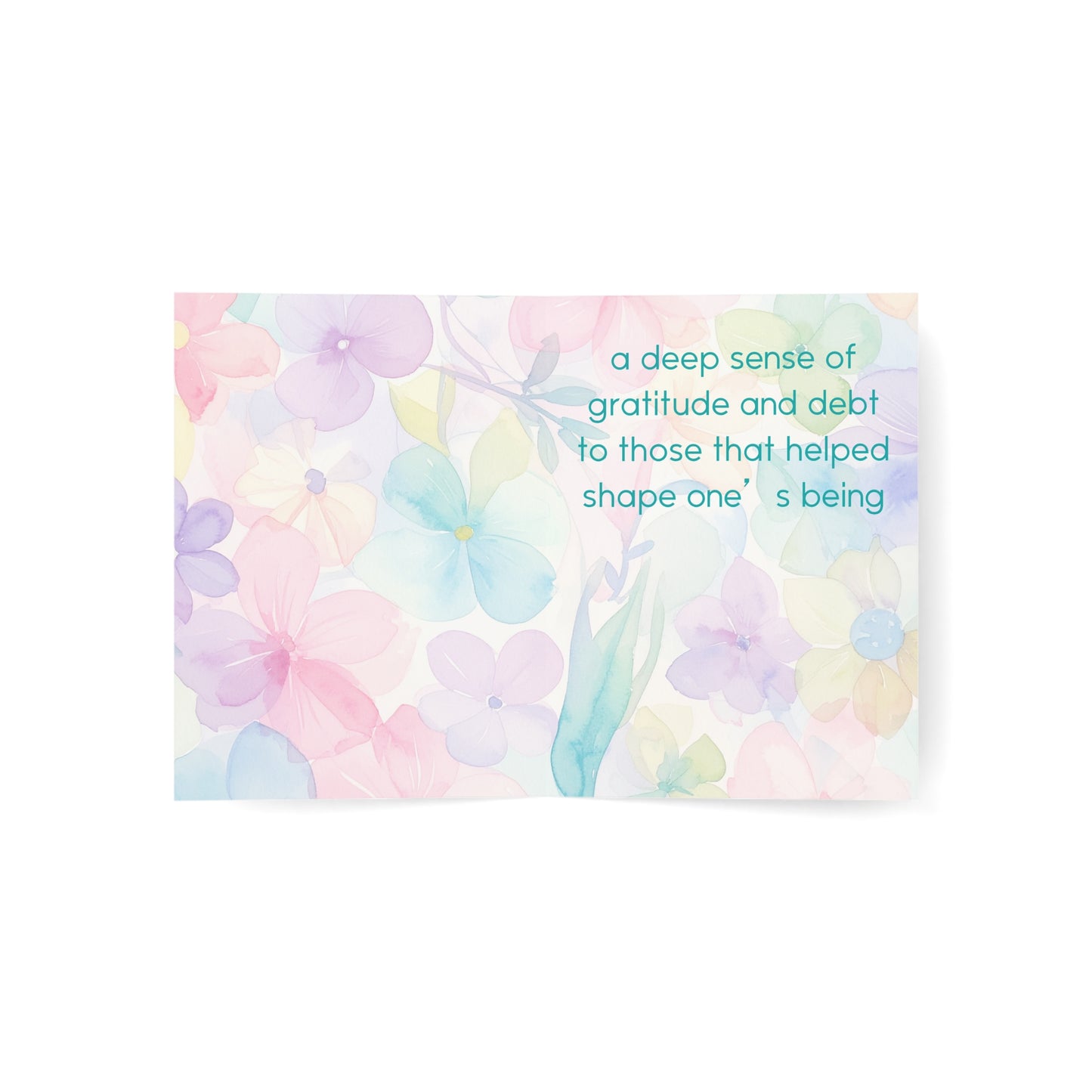 Floral Watercolor Greeting Cards — Pack of 1/10/30/50 (Pastel Flowers, "恩 on" Design)